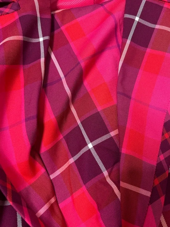 NWT Trina Turk Hot Pink Purple Plaid Asymmetrical Skirt Office Clueless Size 8 - Picture 11 of 11